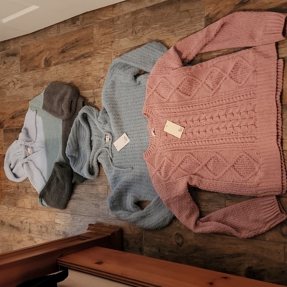 Lot of 3 new ( 2 with tags) medium SO sweaters